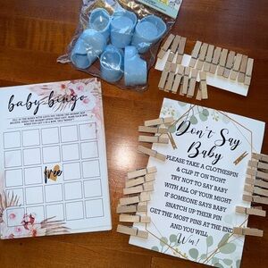 Baby Shower Game Set with Clothespins